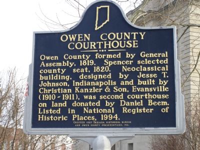 Owen County Courthouse Marker image. Click for full size.