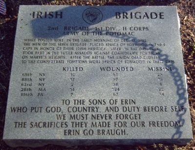 Irish Brigade Marker image. Click for full size.