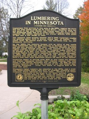 Lumbering in Minnesota Marker. Click for full size. Lumbering in Minnesota Marker image. Click for full size.