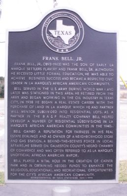 Frank Bell Jr. Marker image. Click for full size.