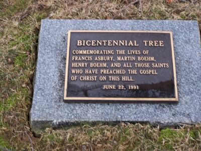 Commemorative Plaque in Boehm's Chapel Cemetery. Click for full size. Commemorative Plaque in Boehm's Chapel Cemetery image. Click for full size.