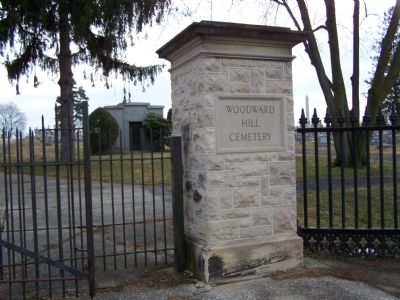 Entrance Gate to Woodward Hill Cemetery. image. Click for full size.