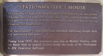 Stationmaster's House Marker image. Click for full size.