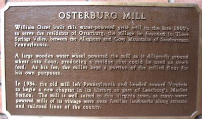 Osterburg Mill Marker image. Click for full size.
