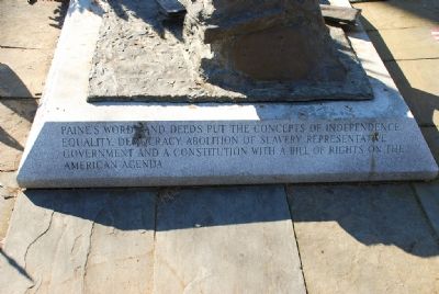 Northeast face of Thomas Paine Monument Marker Base. Click for full size. Northeast face of Thomas Paine Monument Marker Base image. Click for full size.