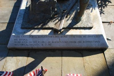 Northwest face of Thomas Paine Monument Marker Base. Click for full size. Northwest face of Thomas Paine Monument Marker Base image. Click for full size.