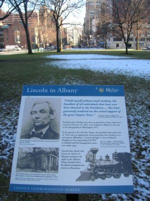 Lincoln in Albany Marker image. Click for full size.