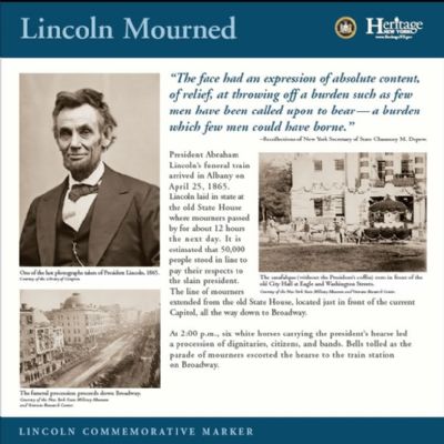 Lincoln Mourned Commemorative Marker image. Click for full size.