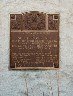 South River World War I Memorial Marker image. Click for full size.