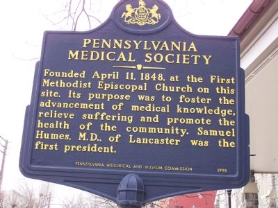 Pennsylvania Medical Society Marker image. Click for full size.