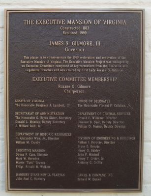 The Executive Mansion of Virginia Marker. Click for full size. The Executive Mansion of Virginia Marker image. Click for full size.