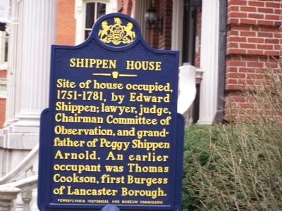 Shippen House Marker image. Click for full size.