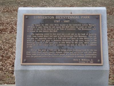 Lumberton Bicentennial Park Marker image. Click for full size.