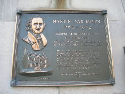 Martin Van Buren Resided on this Site. Click for full size. Martin Van Buren Resided on this Site image. Click for full size.