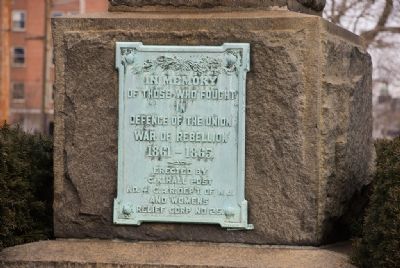 Plaque on Base of the Soldiers' Monument. Click for full size. Plaque on Base of the Soldiers' Monument image. Click for full size.