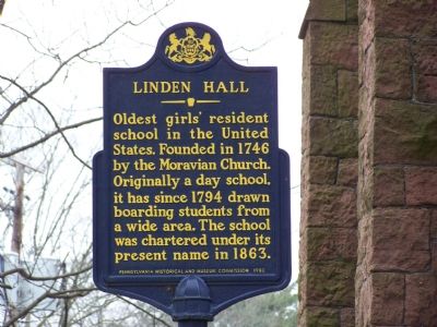 Linden Hall Marker image. Click for full size.