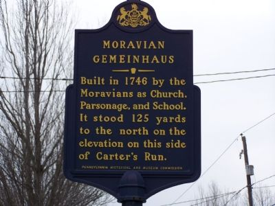 Moravian Gemeinhaus Marker image. Click for full size.