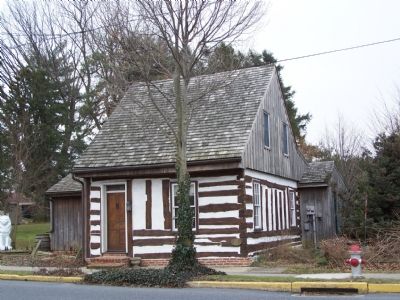 Log house across from marker built in 1765. image. Click for full size.