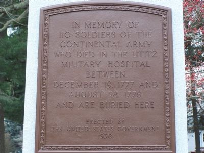 In Memory of 110 Soldiers of the Continental Army Marker. Click for full size. In Memory of 110 Soldiers of the Continental Army Marker image. Click for full size.