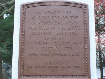 In Memory of 110 Soldiers of the Continental Army Marker image. Click for full size.