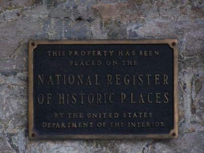 National Register of Historic Places marker on building. image. Click for full size.