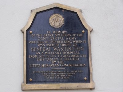 In Memory of the Brave Soldiers of the Continental Army Marker image. Click for full size.