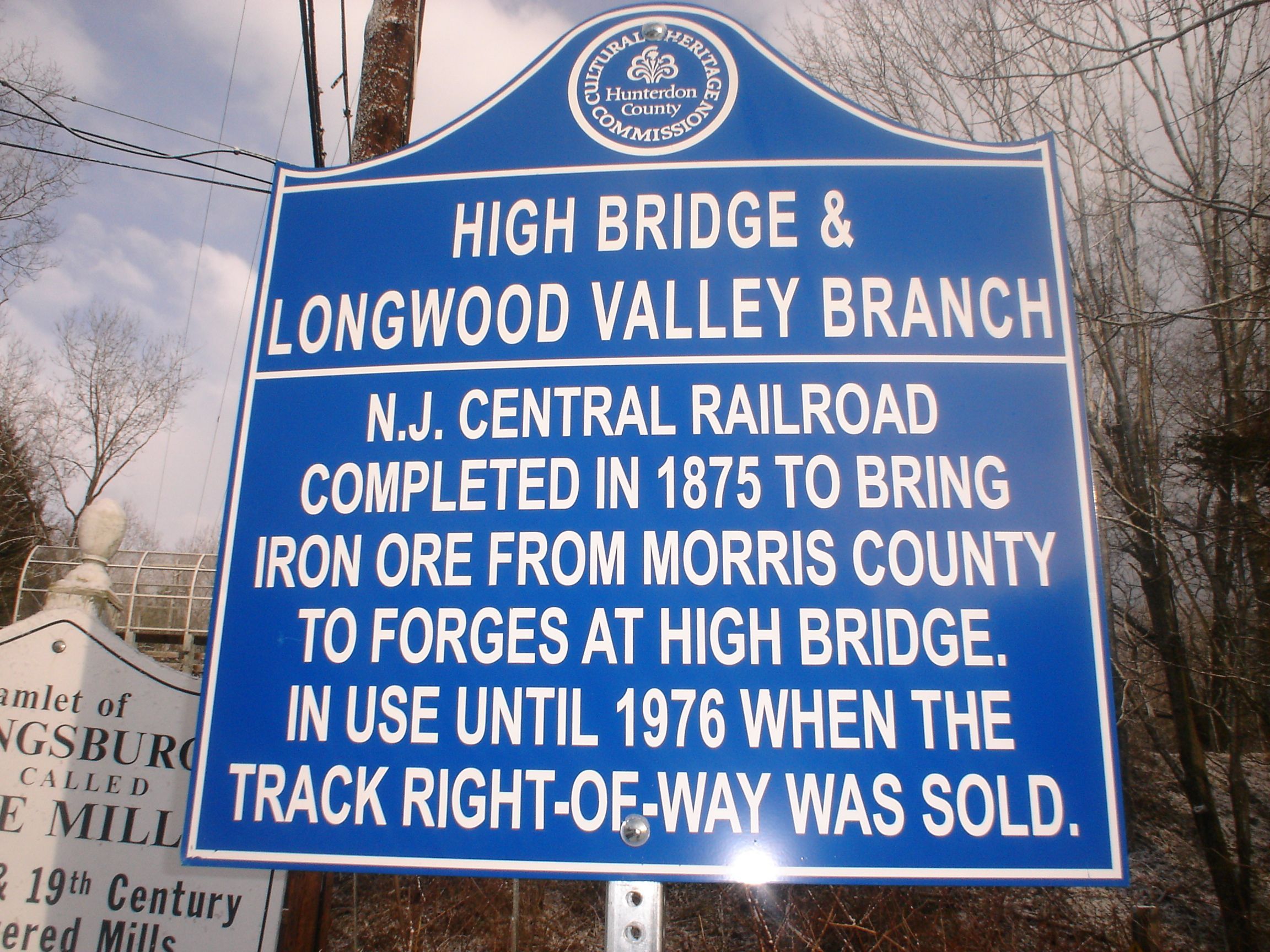 High Bridge and Longwood Valley Branch Marker