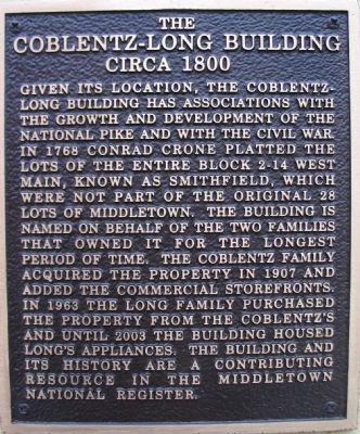 The Coblentz-Long Building Marker image. Click for full size.