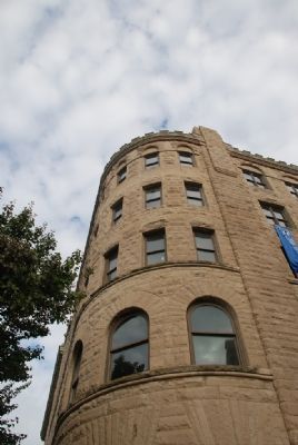 View looking up at the building's "castle-like" design. Click for full size. View looking up at the building's "castle-like" design image. Click for full size.
