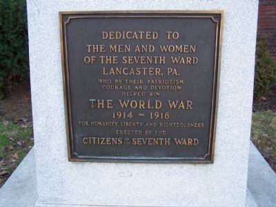 World War I Memorial Marker image. Click for full size.