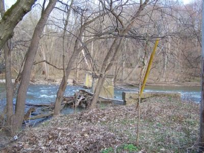 Remains of bridge crossing the Conestoga River at marker.. Click for full size. Remains of bridge crossing the Conestoga River at marker. image. Click for full size.