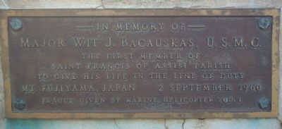 In Memory of Major Wit J. Bacauskas, U.S.M.C. Marker image. Click for full size.