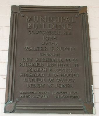 Plaque Next to Main Entrance from Building's Dedication image. Click for full size.