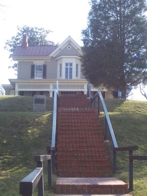 Cedar Hill: staircase above Washington, D.C., Black History Trail marker. image. Click for full size.