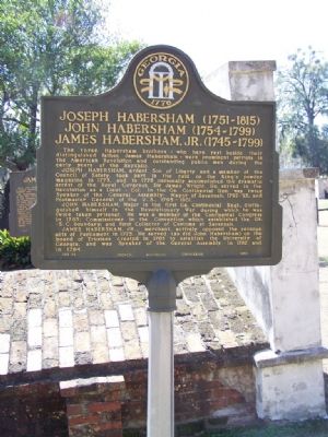 Joseph, John and James Habersham Marker. Click for full size. Joseph, John and James Habersham Marker image. Click for full size.