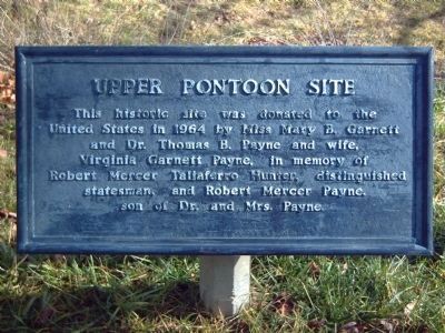 Pontoon Site Land Donation Marker. Click for full size. Pontoon Site Land Donation Marker image. Click for full size.