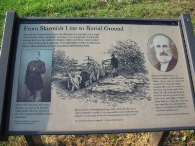 From Skirmish Line to Burial Ground Marker. Click for full size. From Skirmish Line to Burial Ground Marker image. Click for full size.