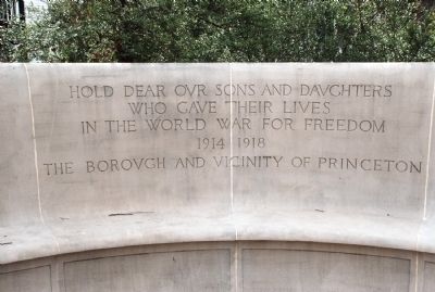 Original Engraving on War Memorial. Click for full size. Original Engraving on War Memorial image. Click for full size.