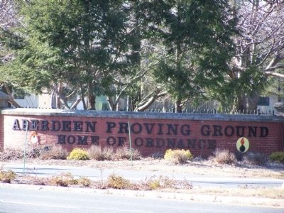 Entrance Gate to Aberdeen Proving Ground. Click for full size. Entrance Gate to Aberdeen Proving Ground image. Click for full size.