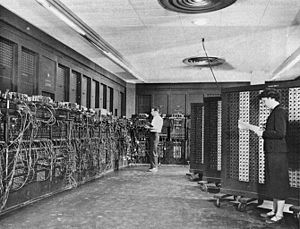 Historic photo of ENIAC. Click for more information. Historic photo of ENIAC image. Click for more information.