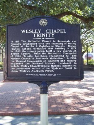 Wesley Chapel Trinity Marker. Click for full size. Wesley Chapel Trinity Marker image. Click for full size.