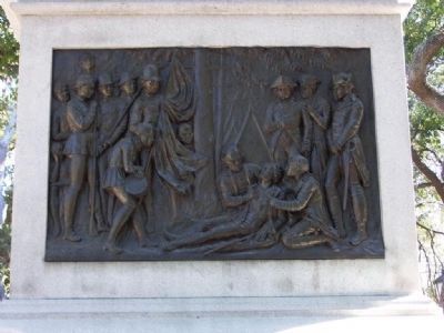 Bas relief of the dying heros last moments after the attack of October 9, 1779 image. Click for full size.