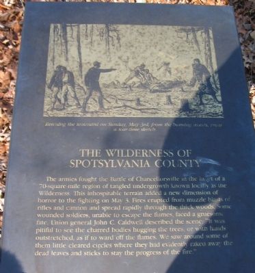 The Wilderness of Spotsylvania County Marker. Click for full size. The Wilderness of Spotsylvania County Marker image. Click for full size.