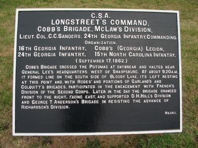 Longstreet's Command Marker image. Click for full size.