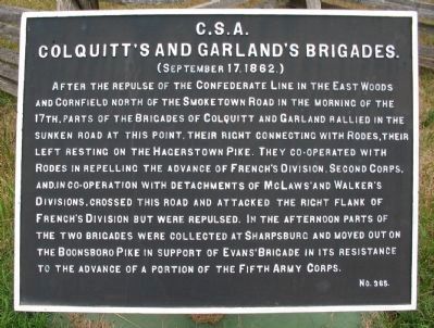 Colquitt's and Garland's Brigades Marker image. Click for full size.