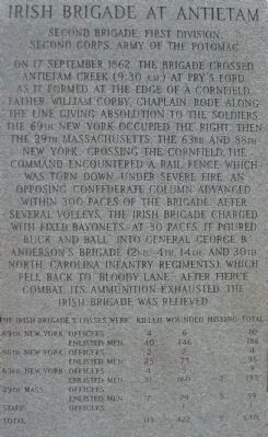 Left Side of Irish Brigade Monument image. Click for full size.
