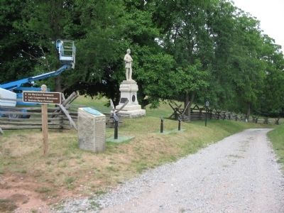 Cluster of Markers and Monuments at the Turn of the Sunken Road. Click for full size. Cluster of Markers and Monuments at the Turn of the Sunken Road image. Click for full size.