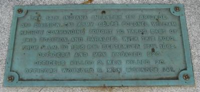 The 14th Indiana Infantry Marker. Click for full size. The 14th Indiana Infantry Marker image. Click for full size.