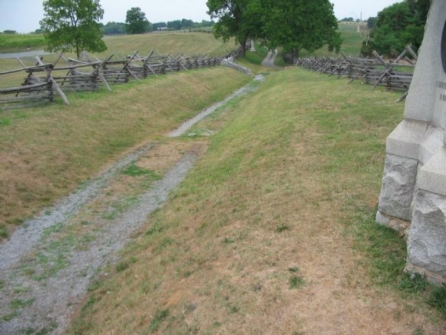 The Sunken Road Seen from the Base of the Monument image. Click for full size.