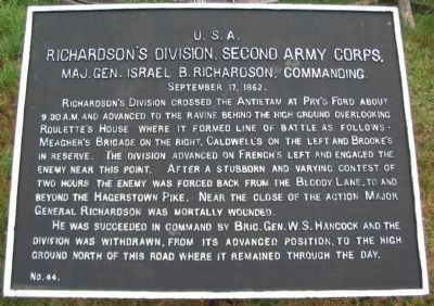 Richardson's Division, Second Army Corps Marker image. Click for full size.